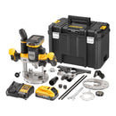 DeWalt DCW 620 H2T Akku Oberfräse 18 V 12 mm Brushless + 2x Powerstack Akku 5,0 Ah + Ladegerät + TSTAK