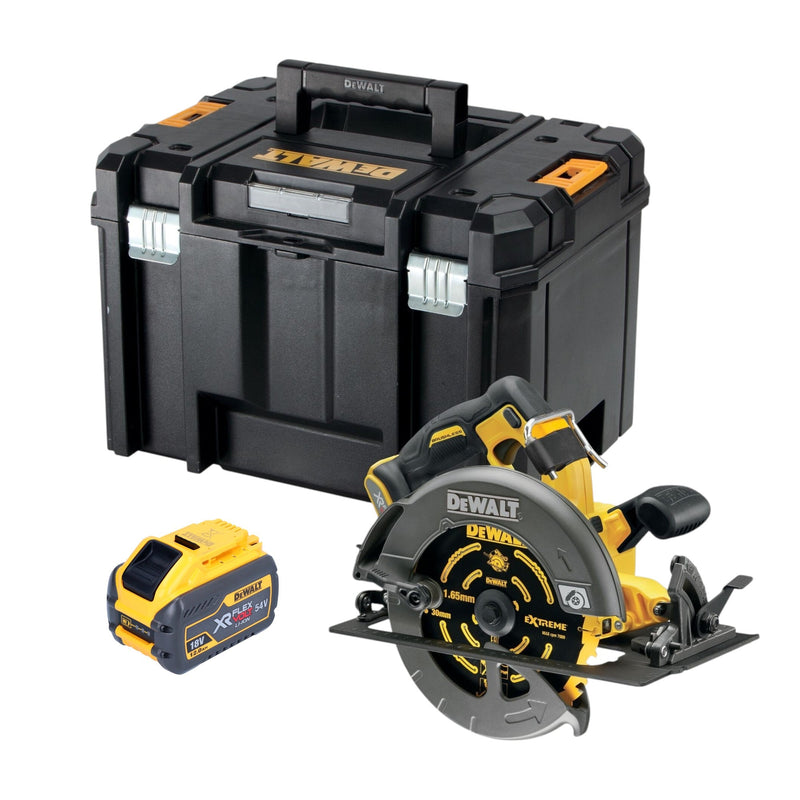 DeWALT DCS 578 NT Akku Kreissäge 54V XR FlexVolt 190 mm Brushless + 1x Akku 12,0 Ah + TSTAK - ohne Ladegerät
