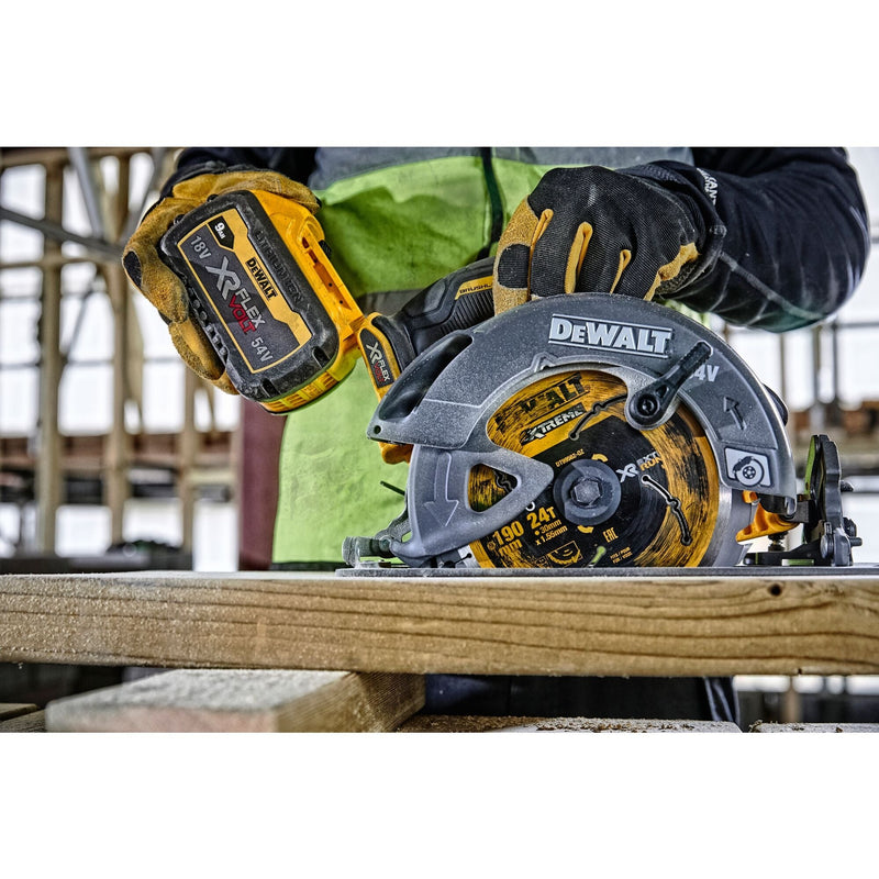 DeWALT DCS 578 NT Akku Kreissäge 54V XR FlexVolt 190 mm Brushless + 1x Akku 12,0 Ah + TSTAK - ohne Ladegerät