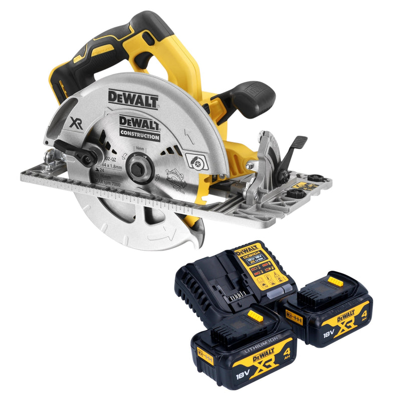 DeWalt DCS 572 M2 Akku Handkreissäge 18 V 184 mm Brushless + 2x Akku 4,0 Ah + Ladegerät