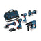 Bosch Set mit 5 Werkzeugen GSB 18V-45 + GDX 18V-200 + GWS 18V-7 + GST 18V-LI + GBH 180-LI