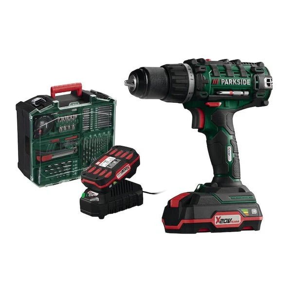 PARKSIDE® 20 V Akku-Bohrmaschine mit 2 Batterien, Ladegerät und Zubehör